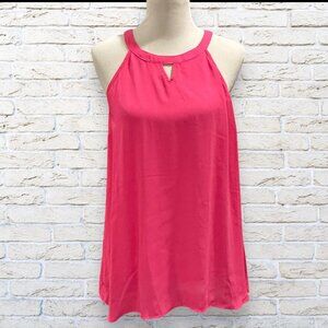 Torrid Women's 0 Size 10-12 Hot Pink Keyhole Neck Sleeveless Top
